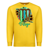 Lemon Virgo Zodiac Sign Sunflower Leopard Serape Premium Sweatshirt - RanaPortraitStore