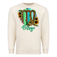 Sandshell Virgo Zodiac Sign Sunflower Leopard Serape Premium Sweatshirt - RanaPortraitStore