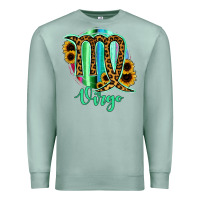 Seafoam Virgo Zodiac Sign Sunflower Leopard Serape Premium Sweatshirt - RanaPortraitStore