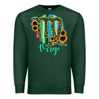 Sports Green Virgo Zodiac Sign Sunflower Leopard Serape Premium Sweatshirt - RanaPortraitStore