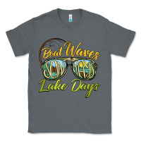 Charcoal Heather boat waves sun rays lake days Classic Tee - BarkalooDesign