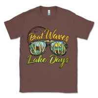Chestnut boat waves sun rays lake days Classic Tee - BarkalooDesign