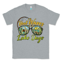 Heather Grey boat waves sun rays lake days Classic Tee - BarkalooDesign