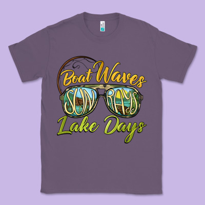 Boat Waves Sun Rays Lake Days Classic Tee Designed By Barkaloodesign