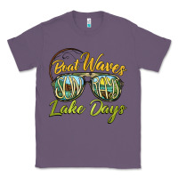 Lavender boat waves sun rays lake days Classic Tee - BarkalooDesign
