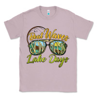 Lilac boat waves sun rays lake days Classic Tee - BarkalooDesign