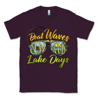Plum boat waves sun rays lake days Classic Tee - BarkalooDesign