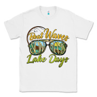 White boat waves sun rays lake days Classic Tee - BarkalooDesign