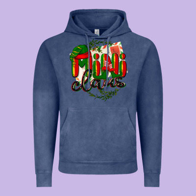 Mini Claus Christmas Vintage Hoodie Designed By Barkaloodesign