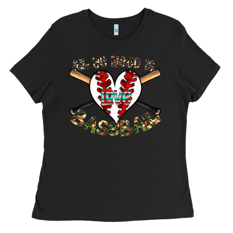 All You Need Is Love Baseball Ladies Tee by CowhideDigitalArt | Teevron