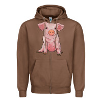 Chestnut sitting pig Zipper Hoodie - RanaPortraitStore