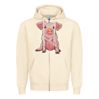 Sandshell sitting pig Zipper Hoodie - RanaPortraitStore