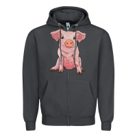 Smoke sitting pig Zipper Hoodie - RanaPortraitStore