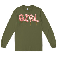Army Green Girl balloon Long Sleeve Tee - Artiststas