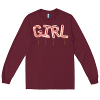 Burgundy Girl balloon Long Sleeve Tee - Artiststas
