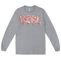 Heather Grey Girl balloon Long Sleeve Tee - Artiststas