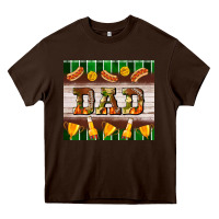 Chocolate Brown Football Dad Tumbler Heavy Core Tee - BundleAndBundleShop