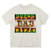 Cream Football Dad Tumbler Heavy Core Tee - BundleAndBundleShop