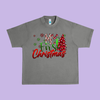 My First Christmas Urban Heavy Tee Designed By Sublimationcraftshop