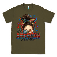 Army Green All American nana messy bun Classic Tee - FaDigitalArtStudio