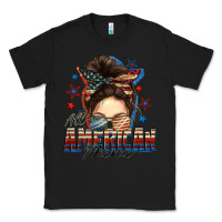 Black All American nana messy bun Classic Tee - FaDigitalArtStudio