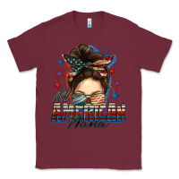 Burgundy All American nana messy bun Classic Tee - FaDigitalArtStudio