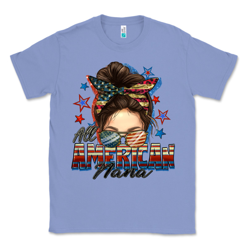 All American Nana Messy Bun Classic Tee by FaDigitalArtStudio | Teevron
