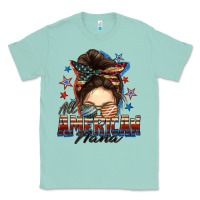Seafoam All American nana messy bun Classic Tee - FaDigitalArtStudio