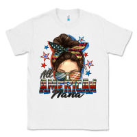 White All American nana messy bun Classic Tee - FaDigitalArtStudio