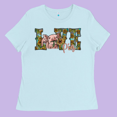 Love Pig Ladies Tee Designed By Sublimationcraftshop