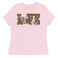 Bubblegum Pink love pig Ladies Tee - SublimationCraftShop