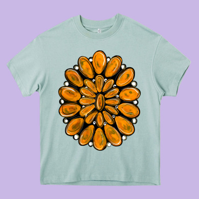 Orange Gemstone Heavy Core Tee Designed By Ranaportraitstore