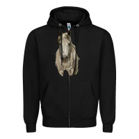 Black horse Zipper Hoodie - RanaPortraitStore