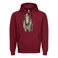 Burgundy horse Zipper Hoodie - RanaPortraitStore