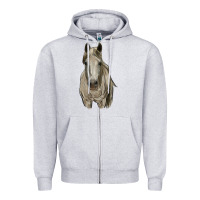 Heather Grey horse Zipper Hoodie - RanaPortraitStore