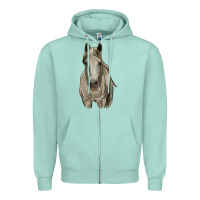 Seafoam horse Zipper Hoodie - RanaPortraitStore
