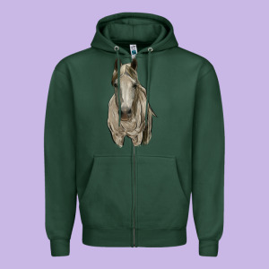 Horse Zipper Hoodie Designed By Ranaportraitstore