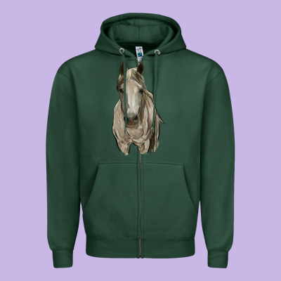 Horse Zipper Hoodie Designed By Ranaportraitstore