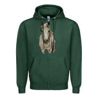 Sports Green horse Zipper Hoodie - RanaPortraitStore