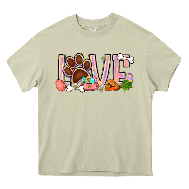Easter Love Dog Paw Heavy Core Tee by BundleAndBundleShop | Teevron
