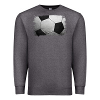 Charcoal Heather Soccer Ball Brushstroke Premium Sweatshirt - RanaPortraitStore