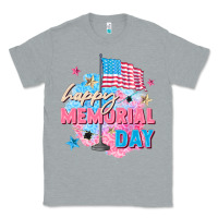 Heather Grey Happy Memorial Day Classic Tee - FaDigitalArtStudio