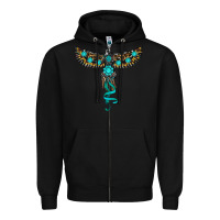Black turquoise thunderbird Zipper Hoodie - RanaPortraitStore