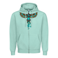 Seafoam turquoise thunderbird Zipper Hoodie - RanaPortraitStore