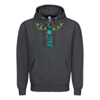 Smoke turquoise thunderbird Zipper Hoodie - RanaPortraitStore