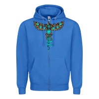 True Royal turquoise thunderbird Zipper Hoodie - RanaPortraitStore
