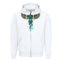 White turquoise thunderbird Zipper Hoodie - RanaPortraitStore