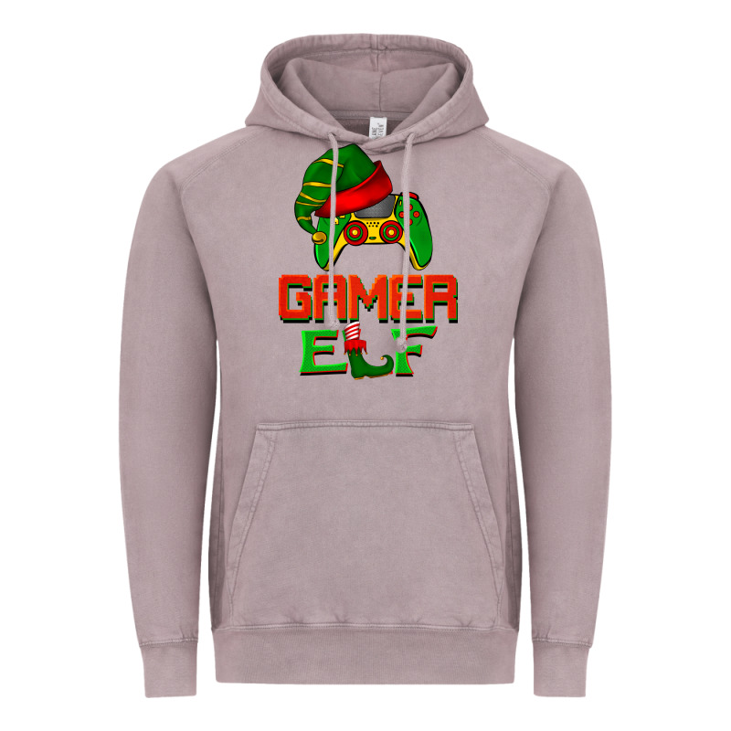 Christmas Gamer Elf Vintage Hoodie by BarkalooDesign | Teevron