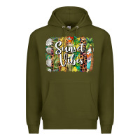 Army Green sunset vibes brush stroke Premium Hoodie - BarkalooDesign