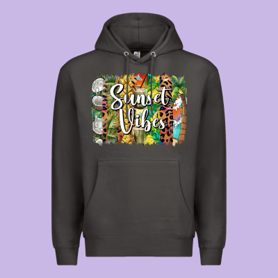 Sunset Vibes Brush Stroke Premium Hoodie Designed By Barkaloodesign